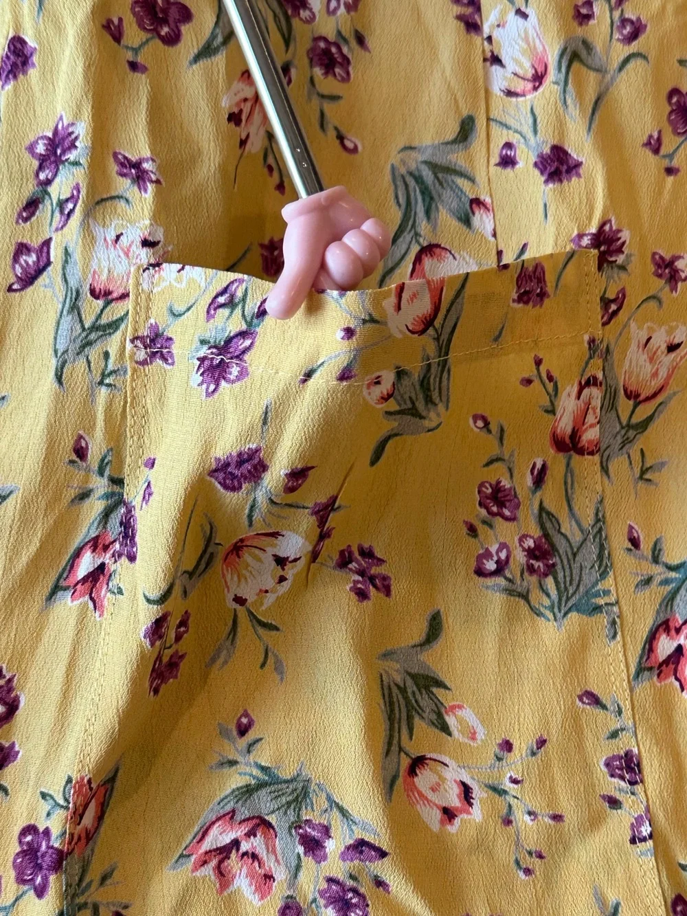 Topshop Yellow Floral Off-Shoulder Button-Front Mini Dress